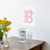 Dragon Styled Letter B, Dragon Alphabet, Monogram Folie Afdrukken (Laag (Keuken))