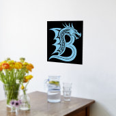 Dragon Styled Letter B, Dragon Alphabet, Monogram Folie Afdrukken (Laag (Keuken))