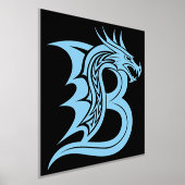 Dragon Styled Letter B, Dragon Alphabet, Monogram Folie Afdrukken (Laagn)