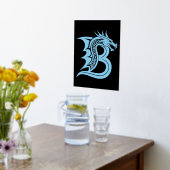 Dragon Styled Letter B, Dragon Alphabet, Monogram Folie Afdrukken (Laag (Keuken))