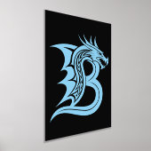 Dragon Styled Letter B, Dragon Alphabet, Monogram Folie Afdrukken (Laagn)