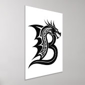 Dragon Styled Letter B, Dragon Alphabet, Monogram Folie Afdrukken (Laagn)