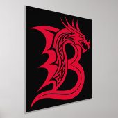 Dragon Styled Letter B, Dragon Alphabet, Monogram Folie Afdrukken (Laagn)