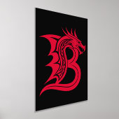 Dragon Styled Letter B, Dragon Alphabet, Monogram Folie Afdrukken (Laagn)