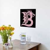 Dragon Styled Letter B, Dragon Alphabet, Monogram Folie Afdrukken (Laag (Keuken))