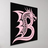 Dragon Styled Letter B, Dragon Alphabet, Monogram Folie Afdrukken (Laagn)
