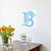 Dragon Styled Letter B, Dragon Alphabet, Monogram Folie Afdrukken (Laag (Keuken))