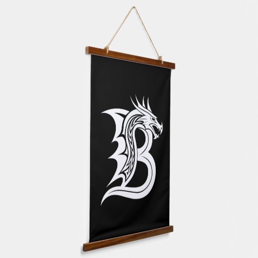 Dragon Styled Letter B, Dragon Alphabet, Monogram Hangend Wandkleed (Gebogen)