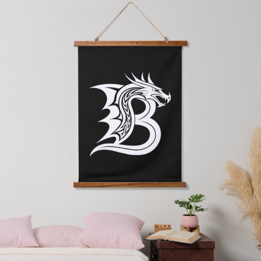 Dragon Styled Letter B, Dragon Alphabet, Monogram Hangend Wandkleed (Slaapkamer)