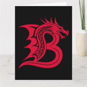 Dragon Styled Letter B, Dragon Alphabet, Monogram Kaart (Voorkant)