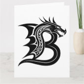 Dragon Styled Letter B, Dragon Alphabet, Monogram Kaart (Voorkant)