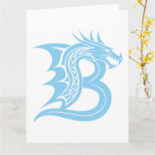 Dragon Styled Letter B, Dragon Alphabet, Monogram Kaart (Gele Bloem)