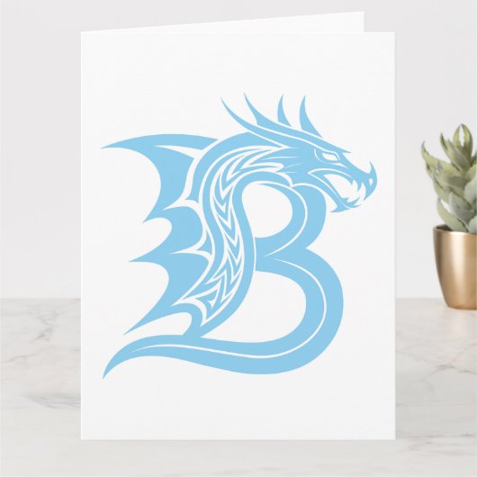Dragon Styled Letter B, Dragon Alphabet, Monogram Kaart (Kleine Plant)
