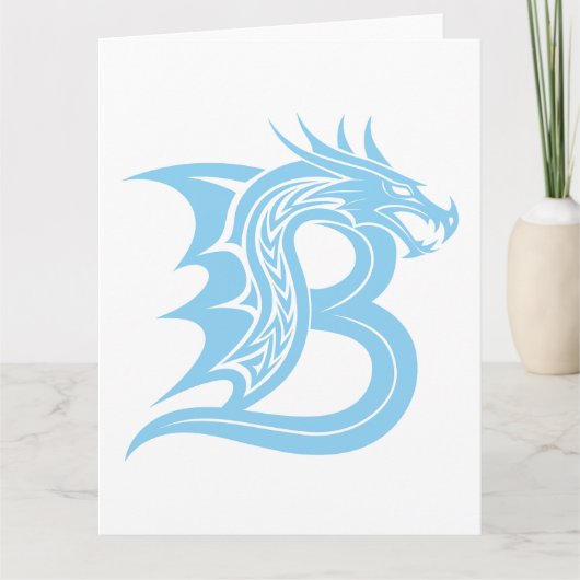 Dragon Styled Letter B, Dragon Alphabet, Monogram Kaart (Voorkant)