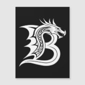 Dragon Styled Letter B, Dragon Alphabet, Monogram Magnetische Uitnodiging (Voorkant)