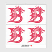 Dragon Styled Letter B, Dragon Alphabet, Monogram Sticker (Vel)