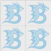 Dragon Styled Letter B, Dragon Alphabet, Monogram Sticker (Voorkant)