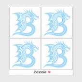 Dragon Styled Letter B, Dragon Alphabet, Monogram Sticker (Vel)