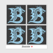 Dragon Styled Letter B, Dragon Alphabet, Monogram Sticker (Vel)