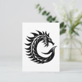 Dragon Styled Letter C, Dragon Alphabet, Monogram Briefkaart (Staand voorkant)