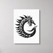 Dragon Styled Letter C, Dragon Alphabet, Monogram Canvas Afdruk (Voorkant)