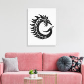 Dragon Styled Letter C, Dragon Alphabet, Monogram Canvas Afdruk (Insitu (Woonkamer))