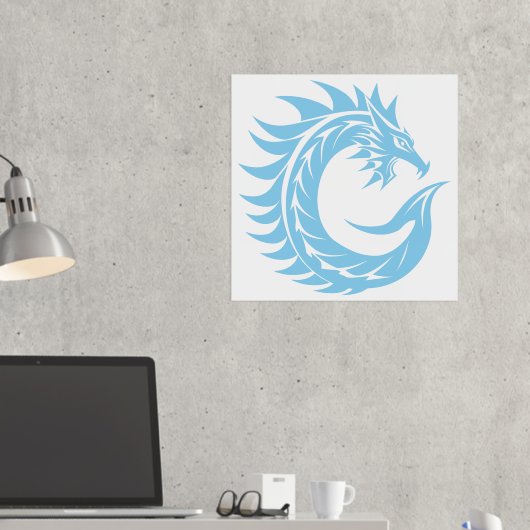 Dragon Styled Letter C, Dragon Alphabet, Monogram Folie Afdrukken (Insitu (Desk 2))