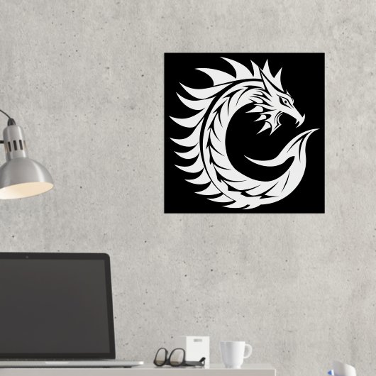 Dragon Styled Letter C, Dragon Alphabet, Monogram Folie Afdrukken (Insitu (Desk 2))