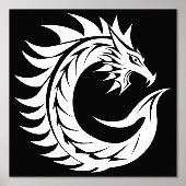 Dragon Styled Letter C, Dragon Alphabet, Monogram Folie Afdrukken (Voorkant)