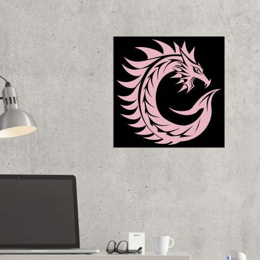 Dragon Styled Letter C, Dragon Alphabet, Monogram Folie Afdrukken (Insitu (Desk 2))