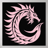 Dragon Styled Letter C, Dragon Alphabet, Monogram Folie Afdrukken (Voorkant)