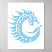 Dragon Styled Letter C, Dragon Alphabet, Monogram Folie Afdrukken (Voorkant)