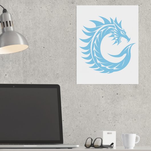 Dragon Styled Letter C, Dragon Alphabet, Monogram Folie Afdrukken (Insitu (Desk))