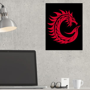Dragon Styled Letter C, Dragon Alphabet, Monogram Folie Afdrukken