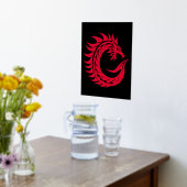 Dragon Styled Letter C, Dragon Alphabet, Monogram Folie Afdrukken (Laag (Keuken))