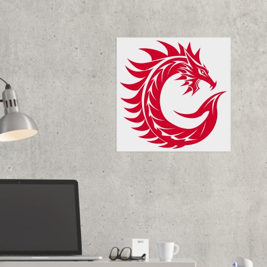 Dragon Styled Letter C, Dragon Alphabet, Monogram Folie Afdrukken (Insitu (Desk 2))