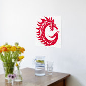 Dragon Styled Letter C, Dragon Alphabet, Monogram Folie Afdrukken (Laag (Keuken))