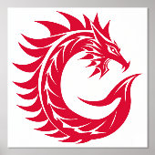 Dragon Styled Letter C, Dragon Alphabet, Monogram Folie Afdrukken (Voorkant)