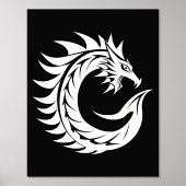 Dragon Styled Letter C, Dragon Alphabet, Monogram Folie Afdrukken (Voorkant)