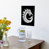 Dragon Styled Letter C, Dragon Alphabet, Monogram Folie Afdrukken (Laag (Keuken))