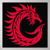 Dragon Styled Letter C, Dragon Alphabet, Monogram Folie Afdrukken (Voorkant)