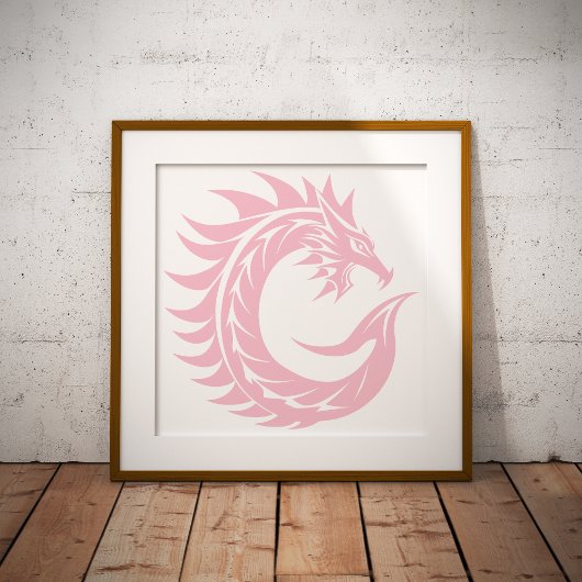 Dragon Styled Letter C, Dragon Alphabet, Monogram Foto Afdruk