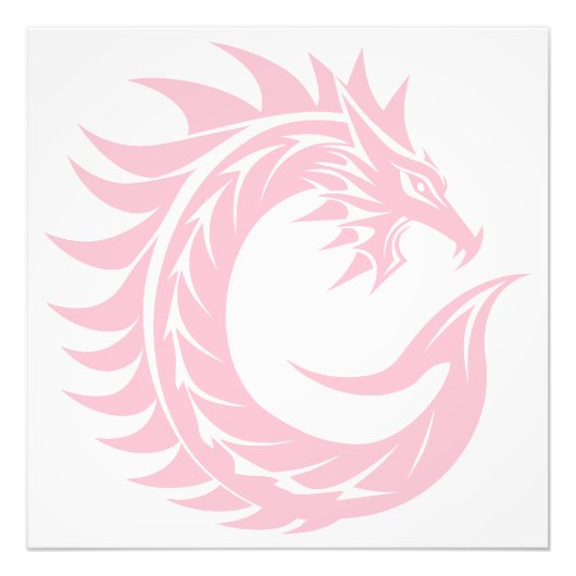 Dragon Styled Letter C, Dragon Alphabet, Monogram Foto Afdruk (Voorkant)