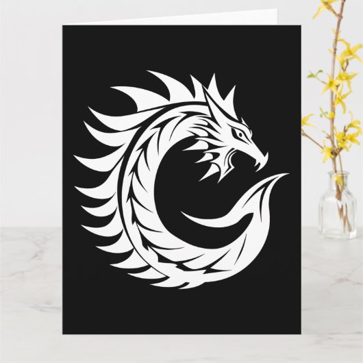 Dragon Styled Letter C, Dragon Alphabet, Monogram Kaart (Gele Bloem)