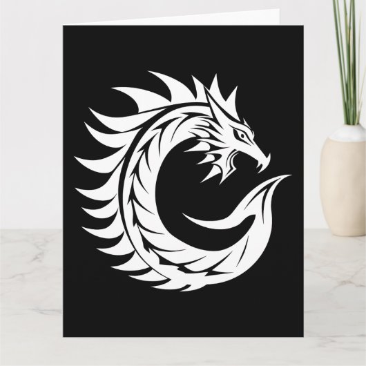 Dragon Styled Letter C, Dragon Alphabet, Monogram Kaart (Voorkant)