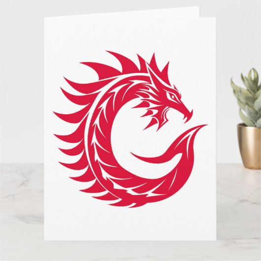 Dragon Styled Letter C, Dragon Alphabet, Monogram Kaart (Kleine Plant)