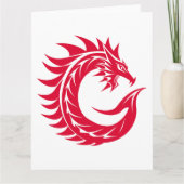Dragon Styled Letter C, Dragon Alphabet, Monogram Kaart (Voorkant)