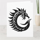 Dragon Styled Letter C, Dragon Alphabet, Monogram Kaart (Voorkant)