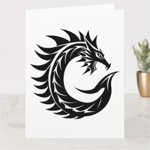 Dragon Styled Letter C, Dragon Alphabet, Monogram Kaart