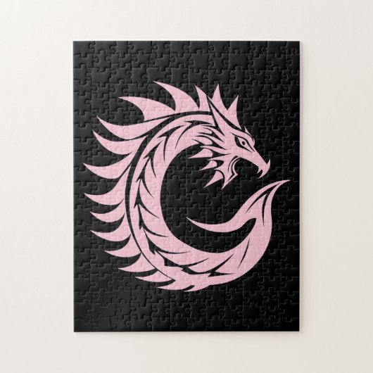Dragon Styled Letter C, Dragon Alphabet, Monogram Legpuzzel (Verticaal)